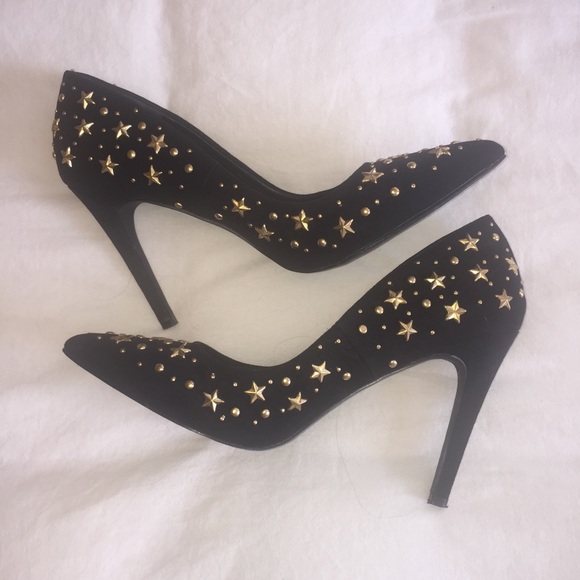 ASOS New Look star studded black and gold heels - Picture 6 of 8